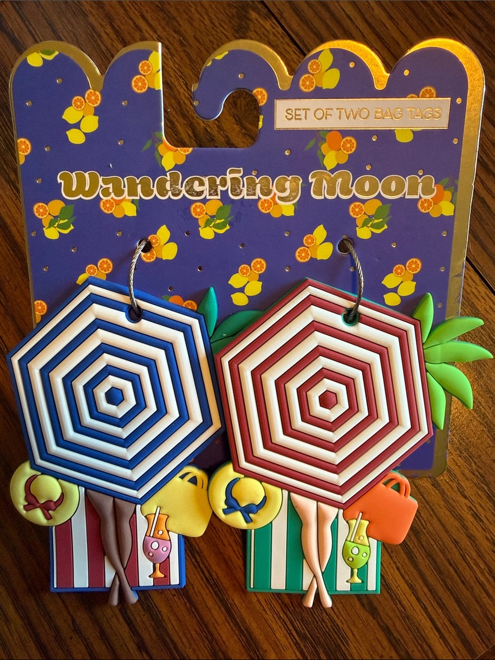 Wandering Moon Beach theme luggage tags, NWT
